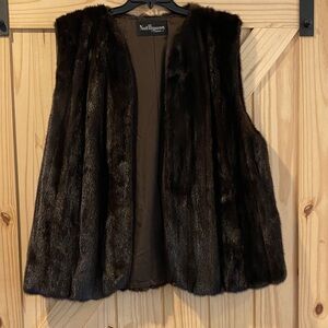 Genuine Mink Women's Brown Fur Vest, size 14, Make Offer